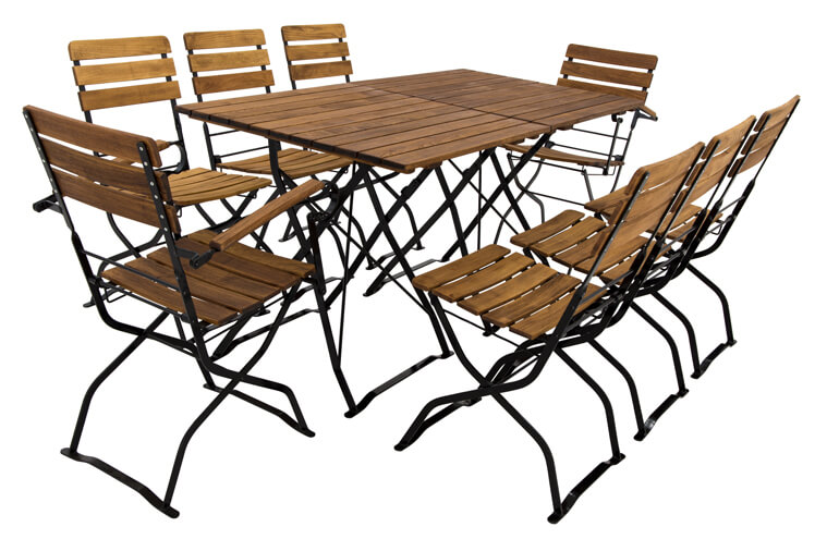 Sitzgruppe mit zwei Tischen für 8 Personen Modelle 2 X 04bgs 2 X 03bgs und 4 X 01bgs