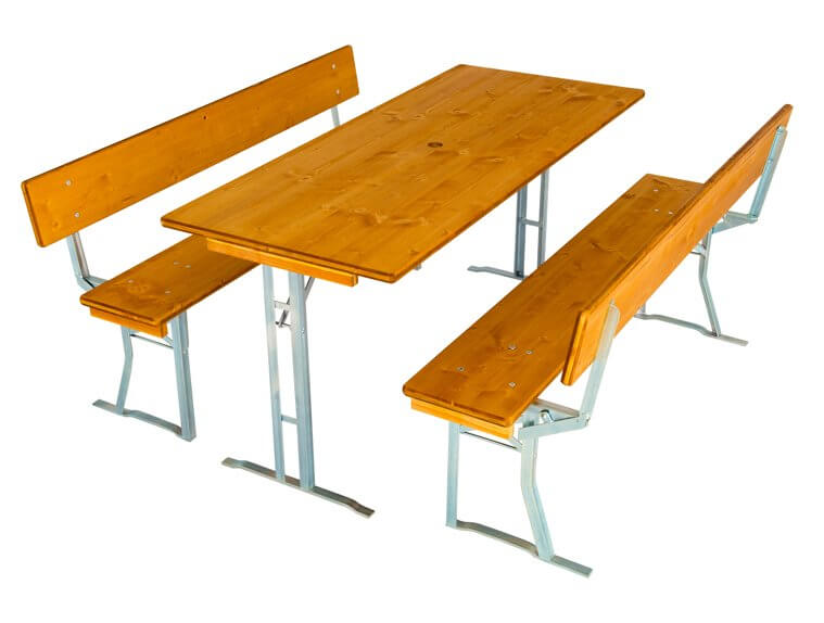 Festzeltgarnitur Holzfarbe Teak Nr.175