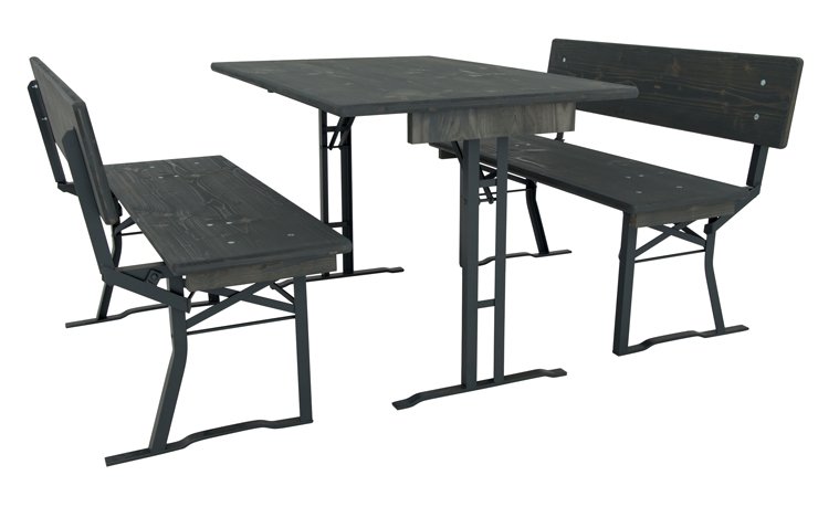 Bierzeltgarnituren Holzplatten und Gestelle anthrazitgrau