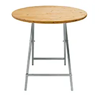 Runder Bartisch 100 cm in Naturholz Stehtisch 100 cm mit klar lackierter Naturholzplatte