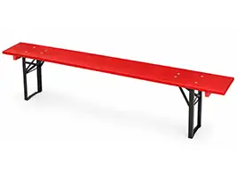 Bierbank 220 cm rot mit 27 cm Sitzbreite Einzelne 220 cm lange Bierbank in Feuerrot mit 27 cm breiter Sitzfläche
