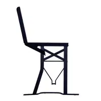 <h3>Bierbankgestell für Bierzeltgarnitur mit Lehne</h3>verzinkt und schwarz pulverbeschichtet. Diese Beschläge sind unsere neuste Ausführung und werden bei uns für Bierbänke bis 35 cm, mit Bankplatten von 35 cm Breite verwendet. Beschläge Bierbank schwarz