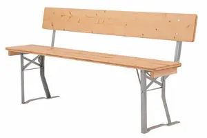 Bierbank mit einer Länge von 164 cm mit einer Sitzfläche in Standardbreite von 29 cm. Bierbank mit Lehne 164 cm