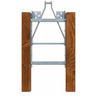 Bierbankgestell Modell 233 mit montierten Holzbeinen Bierbankgestell Modell 233 mit montierten Holzbeinen und Holzauflage