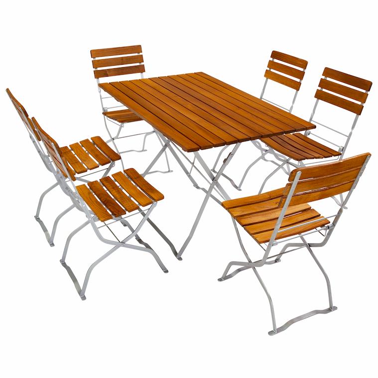 Biergartenmöbel rechteckig mit Stühle