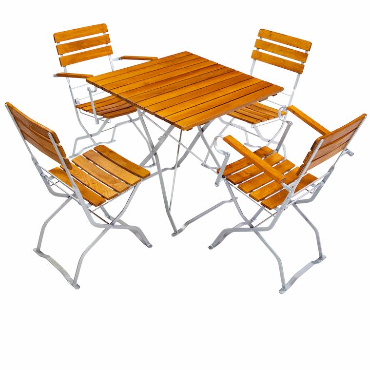 Quadratische Biergartenmöbel Bestuhlung