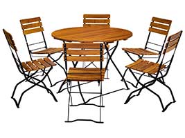 Biergartenmöbel mit massivem Bandstahl
