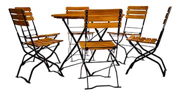 Biergartenmöbel mit Rundtisch 100 cm klappbar