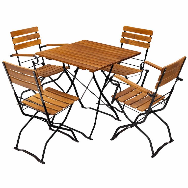 Biergartenmöbel Gestelle schwarz Robinie