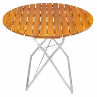 Runder Biergartentisch 100 cm aus Robinie mit verzinktem Klappgestell für Gastronomie