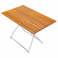 Rechteckiger Biergartentisch 120 × 75 cm aus Robinie mit verzinktem Klappgestell