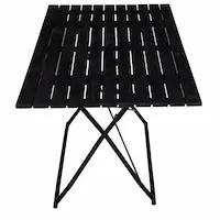 Schwarzer Biergartentisch 120 × 75 cm mit schwarzem pulverbeschichtetem Klappgestell