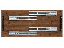 Biertisch 160x80 cm für quadratische Aufstellung - Variante 6 Biertisch 160x80 cm mit vier seitlich versetzten Gestellen für quadratische Aufstellung
