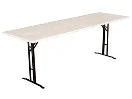 Biertisch 220x70 cm Modell 145 mit schwarzem T-Gestell und Bodenschonern