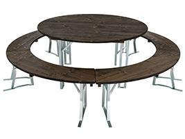 Biertischgarnitur als Rundgarnitur