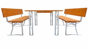 Bierzeltgarnitur 100 cm Teak 180