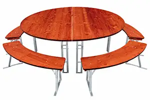 Bierzeltgarnitur mit Durchgang
