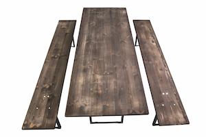 Bierzeltgarnitur Altholzoptik 235 cm Bänke 127