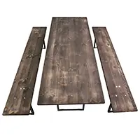 Bierzeltgarnitur Altholzoptik 235 cm Bänke 127