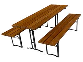 Bierzeltgarnitur Tisch- und Bankplatten aus Kanthölzer