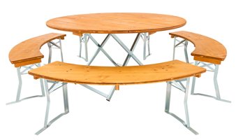 Bierzeltgarnitur dreischichtige Holzplatten