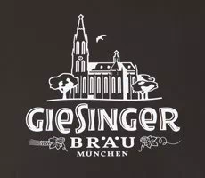 Logo Giesinger Bräu München. Bei diesem Foto sind sehr gut die exakten und scharfen Kanten des Siebdrucks zu erkennen. Giesinger München Logo