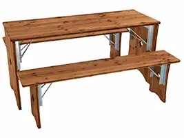 Bierzeltgarnitur komplett mit Holzbeine