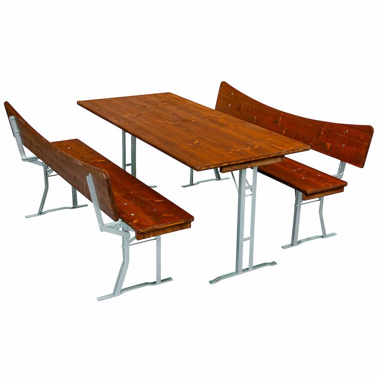 Bierzeltgarnitur mit Lehne 80 cm Tischbreite