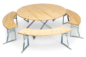 runde Bierzeltgarnitur mit 150cm Tisch