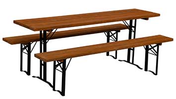 Bierzeltgarnitur spezielles Tischgestell mit Beinfreiheit