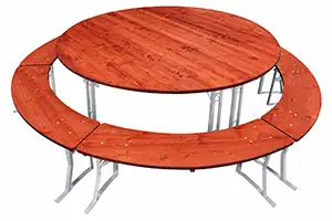 Bierzeltgarnitur geteilter Rundtisch