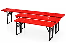 Biertisch Modell 304 im Größenvergleich Biertisch der Bierzeltgarnitur Modell 304 mit 120 cm Länge im Größenvergleich