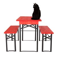 Bierzeltgarnitur mit Katze Sally