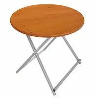 Die Abbildung zeigt einen fertig montierten Bistrotisch mit einer runden Tischplatte aus Douglasie. Der Bistrotisch hat einen Durchmesser von 80 cm und eine Höhe von 72 cm. Bistrotisch Untergestell 224