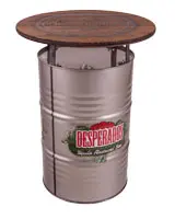 Die Stehtische sind mit Werbung auf Fass und Tischplatte oder auch ohne Werbung in Ihrer Wunschfarbe mit einer Tischgröße von 80 cm bis 120 cm lieferbar. Fass Stehtisch Desperados