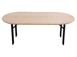 Der ovale Festzelttisch ist auch als komplette Festzeltgarnitur mit Bänke rund um den Tisch lieferbar. Festzelttisch als Pokertisch oval