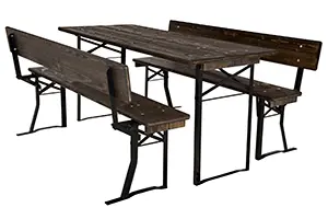 Festzeltgarnituren Modell 120 dunkel.