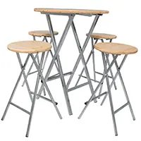 Stehtisch mit Hocker aus Fichtenholz