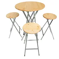 Stehtisch mit Hocker aus Dreischichtplatten