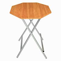 Der achteckige Stehtisch Nr. 12 hat eine Tischplatte aus drei Schichten Douglasienholz, die in Oregon-Pine-Farbe lasiert ist. Douglasie ist ein nordamerikanischer Baum mit dem Namen Oregon Pine. Die Farbgebung kann des Weiteren als Douglasie Natur bezeichnet werden. Stehtische achteckig aus Douglasie.
