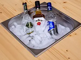 Stehtisch mit Edelstahlbehälter GN 2/3
