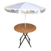 <h3>Wenn Sie diesen Stehtisch mit Sonnenschirmhalter kaufen</h3> und einen Laden betreiben, müssen Sie einen eigenen Sonnenschirm mit Ihrem Logo verwenden. Auf und über Stehtischen ist die Werbung äußerst wirkungsvoll. Stehtisch mit Schirmhalterung für Schirme bis drei Meter Durchmesser