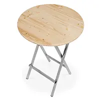 Runder Stehtisch 80 cm mit Fichtenholzplatte und verzinktem Gestell