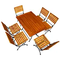 <h3>Die sechs Klappstühle dieser Terrassenmöbel-Essgruppe punkten mit ihrer Stabilität</h3>Witterungsbeständigkeit und Funktionalität. Gefertigt aus Stahl, Robinienholz mit Bodengleitern, aus Kunststoff. Durch die besonders große Sitztiefe und die extra breite Sitzfläche und Lehnen sorgen die Stühle auch für Sitzkomfort auf höchstem Niveau. Terrassenmöbel Essgruppe für 6 Personen