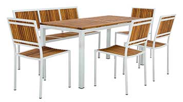 Terrassenmöbel verzinkt und grau pulverbeschichtet