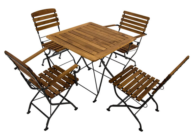 Terrassenmöbel klappbar wetterfest mit verschiedenen Stühlen