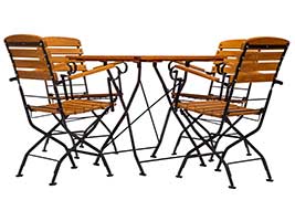 Terrassenmöbel verzinkt und pulverbeschichtet mit Tisch 80 x 80 cm