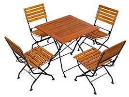 Die klappbaren Stühle mit einer Sitzbreite von ca. 46 cm und einer Sitztiefe von ebenfalls 46 cm sorgen für optimalen Sitzkomfort. Dank der ca. 46 cm hohen Rückenlehne sitzen Sie ergonomisch und sehr bequem. Terrassenmöbel mit extra breiten Stühlen sehr bequem