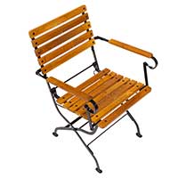 Die Latten der Rückenlehne und Sitzfläche sind durchgehend verschraubt. Die Schrauben auf den Sitzflächen und Lehnen dieser Terrassenmöbel sind komplett verzinkt und auf der Vorderseite in der Farbe der Untergestelle pulverbeschichtet. Auf den Rückseiten sind die Verschraubungen mit Sicherungsmuttern verschraubt. Terrassenstuhl Gastronomie extra breit